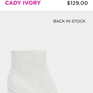 White beaded booties